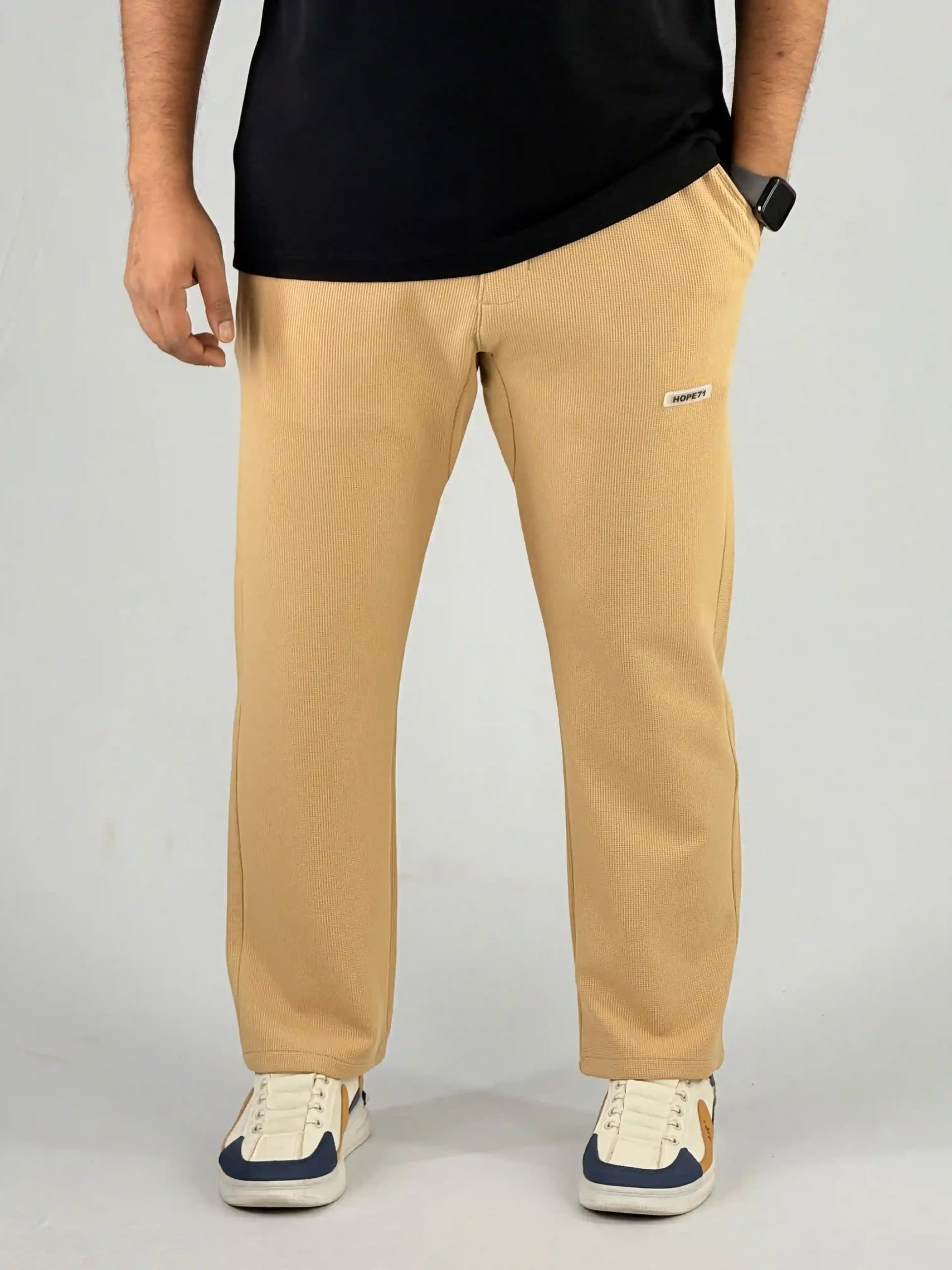 Waffle Textured Comfort Trouser SAND 1