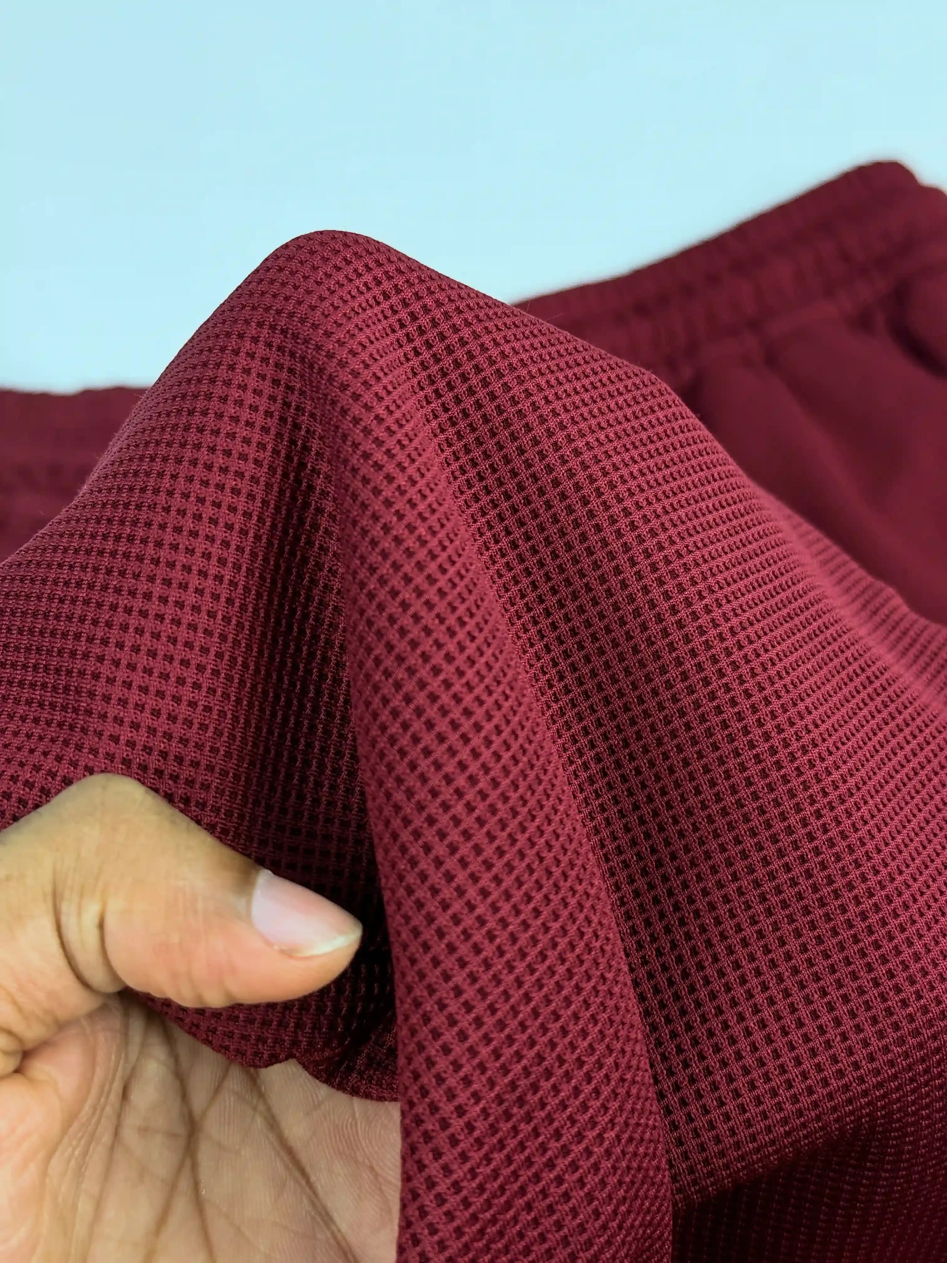 Waffle Textured Comfort Trouser MERLOT 2