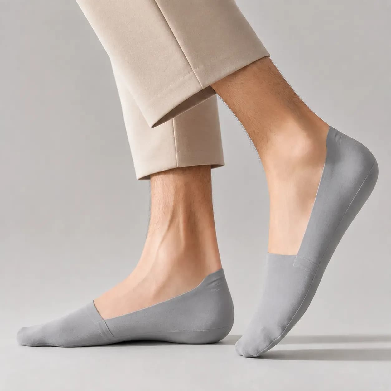 1 Pairs Men's Anti-Slip Ice Silk Deodorant Shallow Socks 6