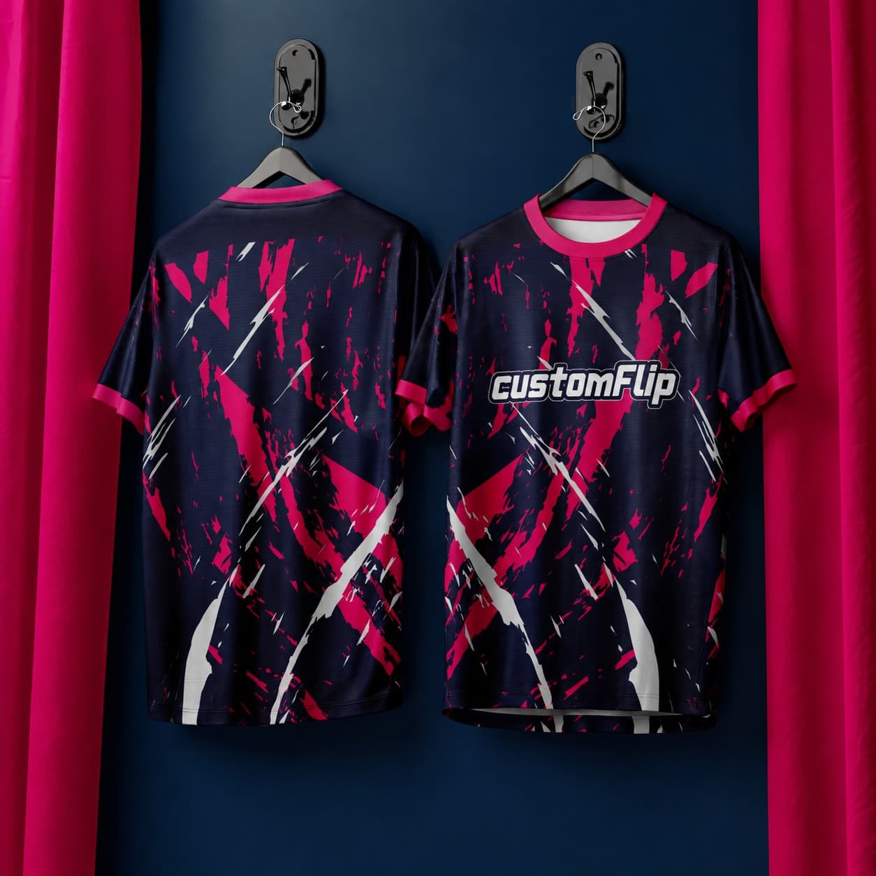 Custom Jersey T-shirt Red Black 1