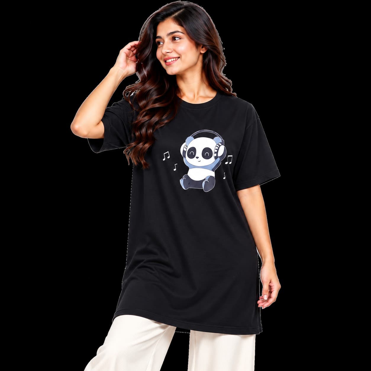 Premium Cotton LONG BLACK T-Shirt 2