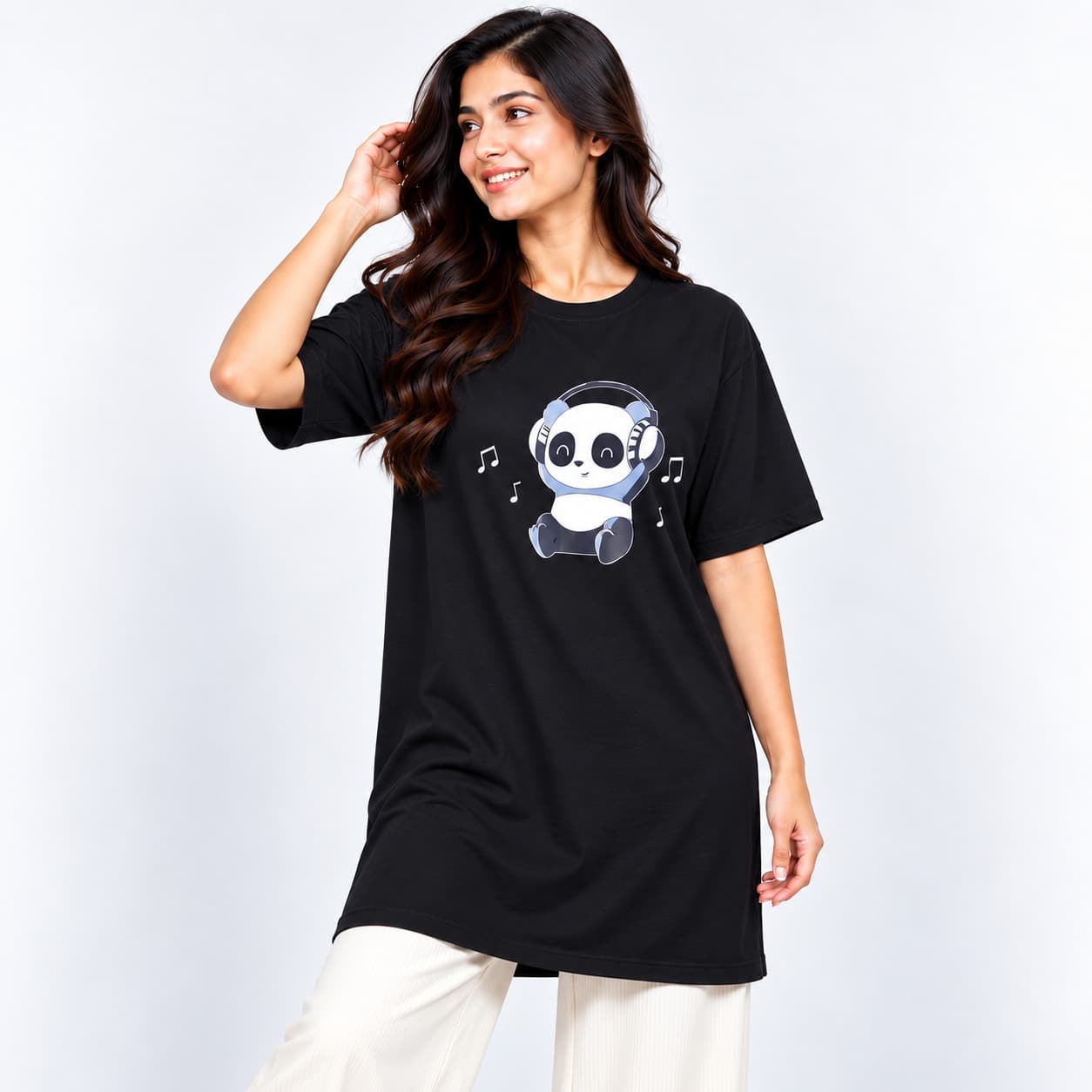 Premium Cotton LONG BLACK T-Shirt 1
